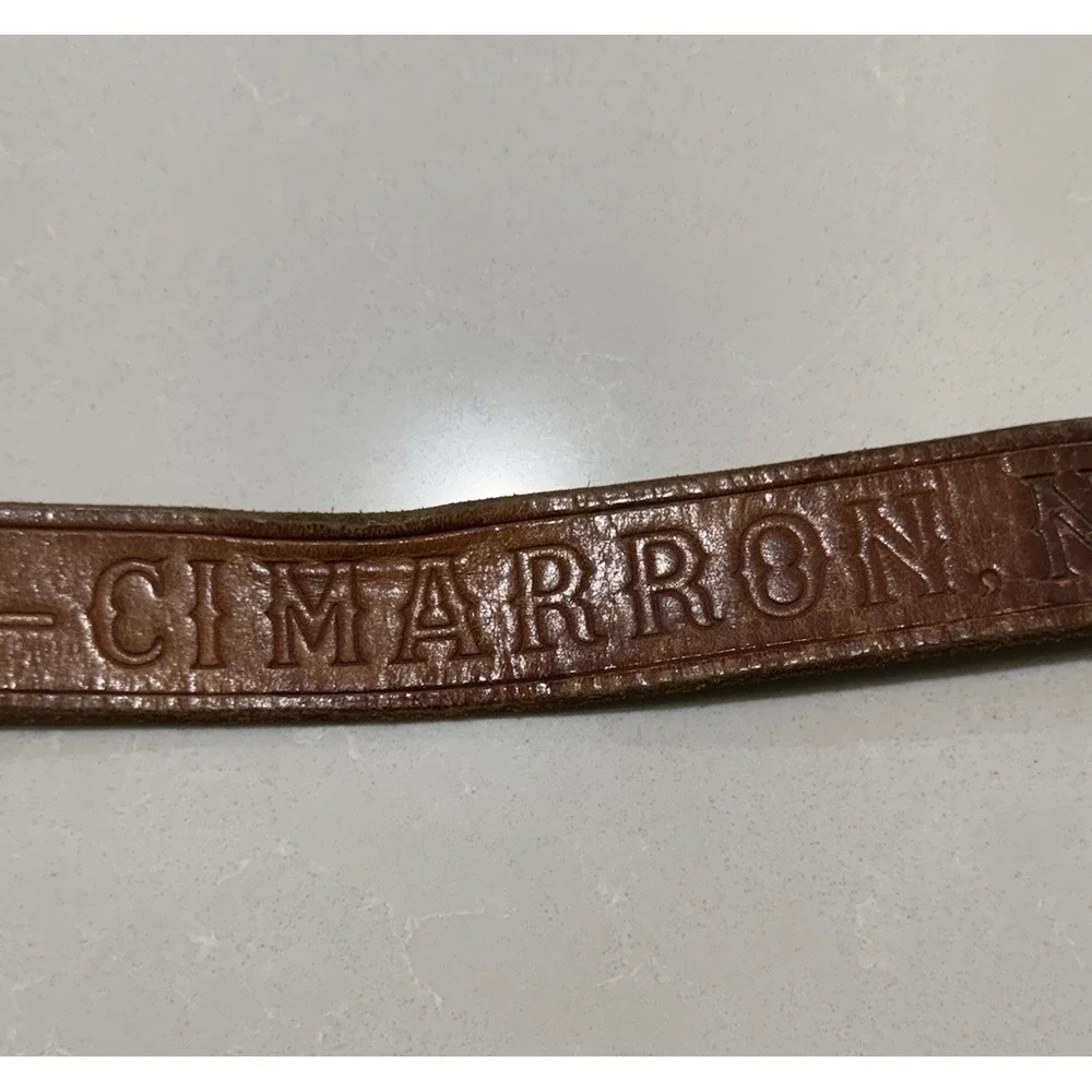 VTG Philmont Scout Ranch Leather Belt 32 Cimarron‎ NM Tooth of Time Brass Buckle